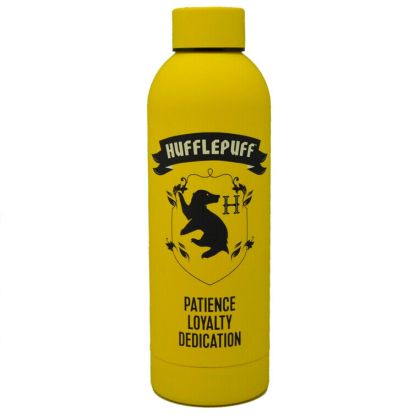 Hufflepuff Water Bottle - Yellow Stainless Steel - Harry Potter