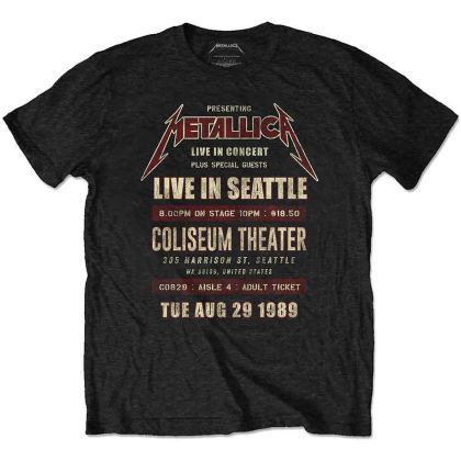 Официално лицензирана ТЕНИСКА METALLICA UNISEX T-SHIRT: SEATTLE '89 - перфектният начин да покажете любовта си към легендарната група 
