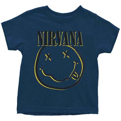 Официално лицензирана ДЕТСКА ТЕНИСКА NIRVANA - INVERSE HAPPY FACE - перфектният начин да покажете любовта си към легендарната група 