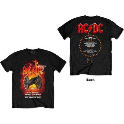 ТЕНИСКА AC/DC - FTATR 40TH FLAMING (ПЕЧАТ НА ГЪРБА)