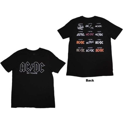 AC/DC T-SHIRT - LOGO HISTORY (BACK PRINT)