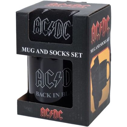 AC/DC Back in Black Mug and Socks Gift Set - Rock 'n' Roll Style!