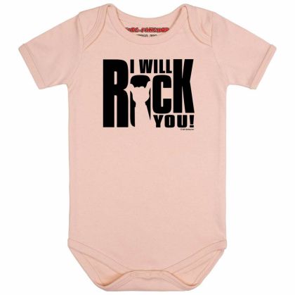 Бебешко боди I will rock you (розово)