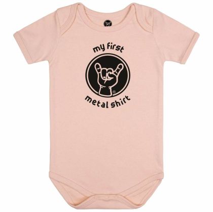 Бебешко боди My first metal shirt (розово) 