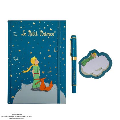 Тетрадка А5 с твърди корици + химикал + листчета Le Petit Prince