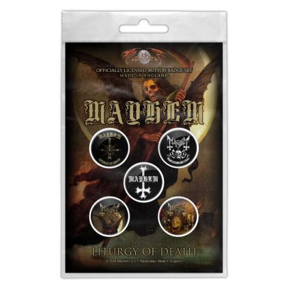 Значки 5 бр. Mayhem - Liturgy Of Death