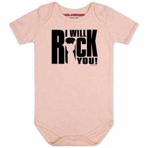 Бебешко боди I will rock you (розово)